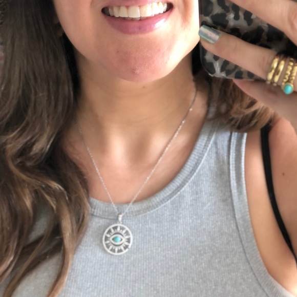 Sterling silver evil eye necklace - Picture 3 of 3